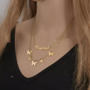 Kalung Nama Butterfly Star - KA908
